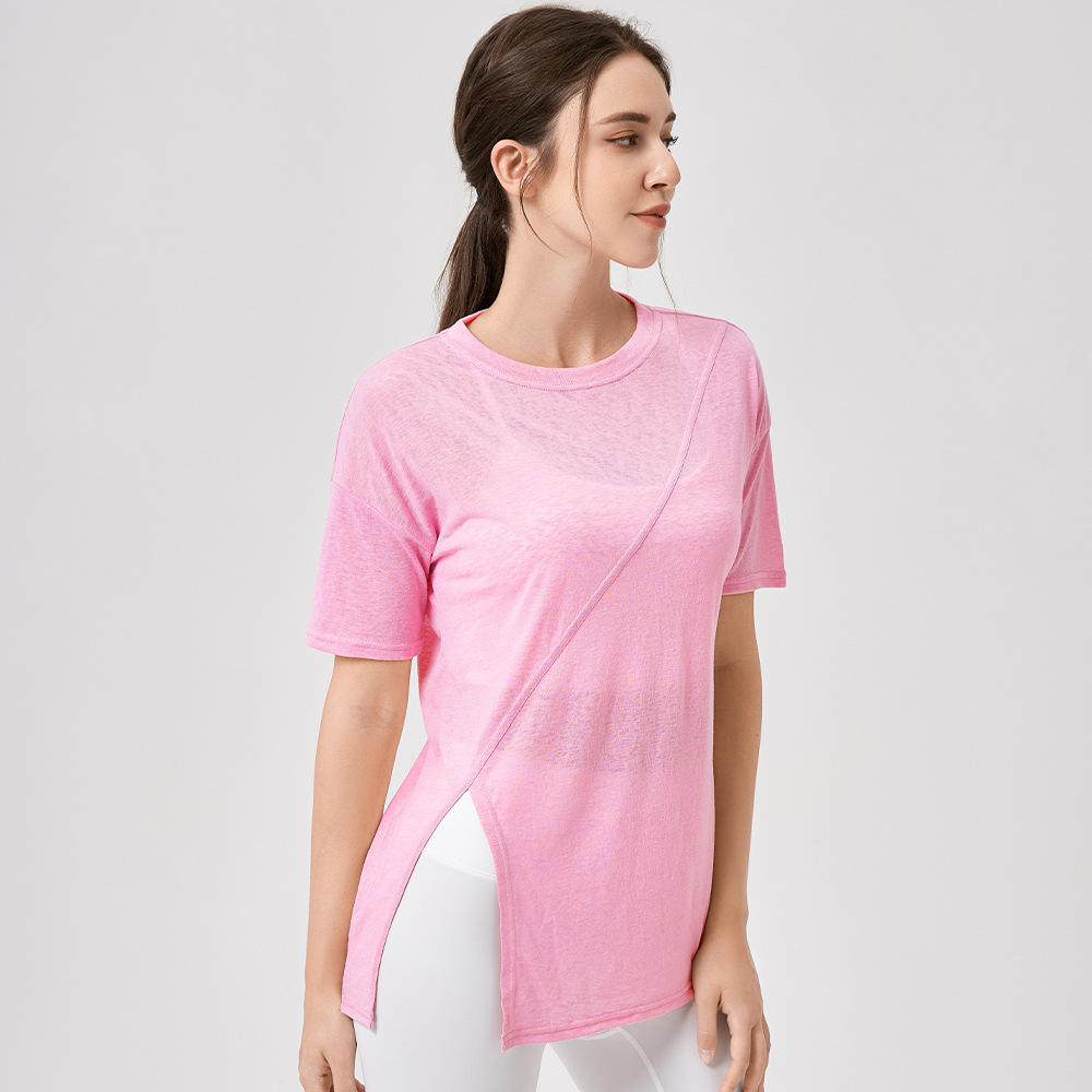 Women's Yoga Cover-up Loose Breathable Running Sports Top T-Shirt Fitness Pilates Training Short Sleeve