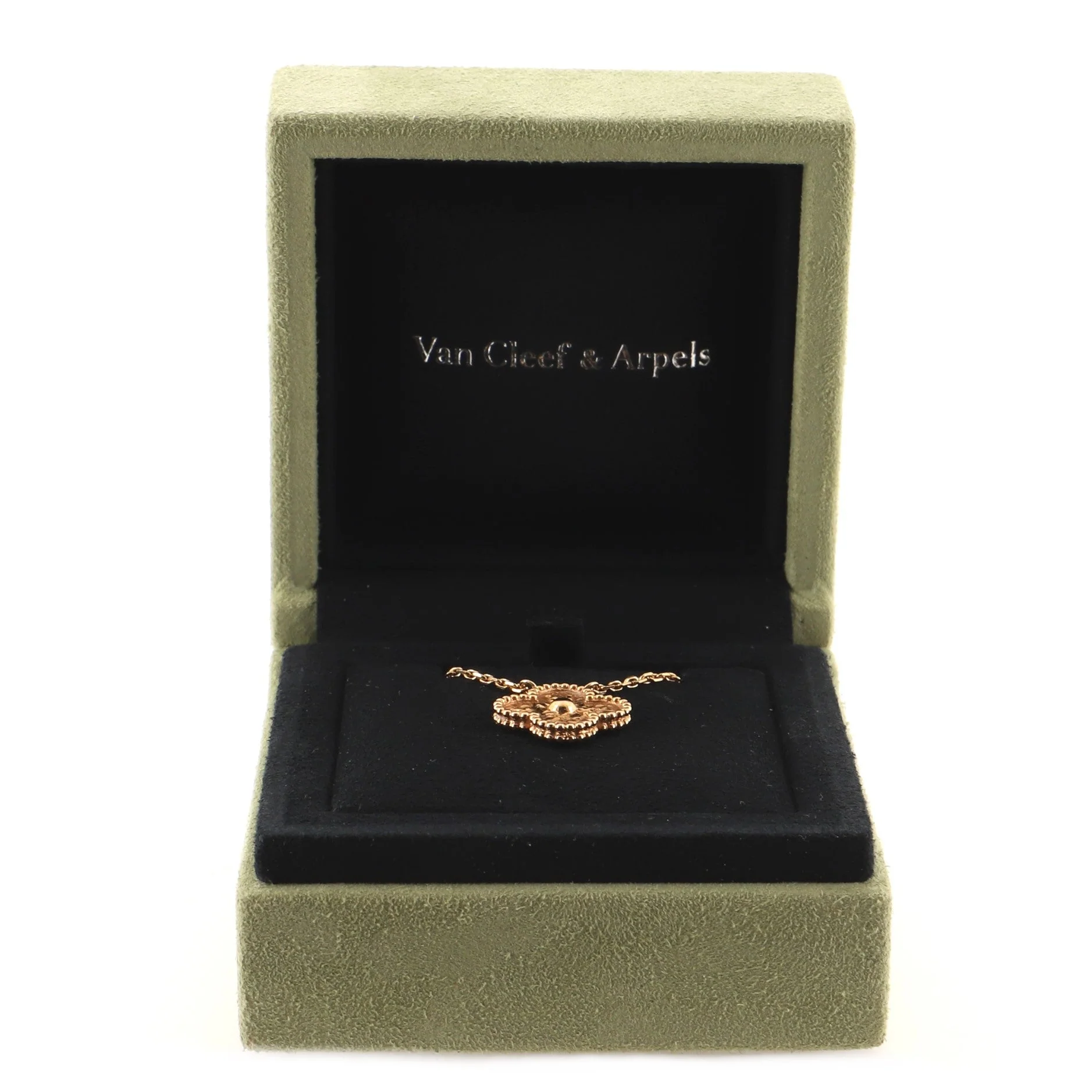 Vintage Alhambra Pendant Necklace 18K Rose Gold