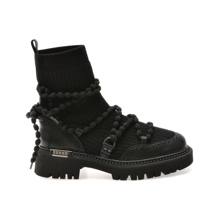 Ghete EPICA negre, 684R30, din material textil