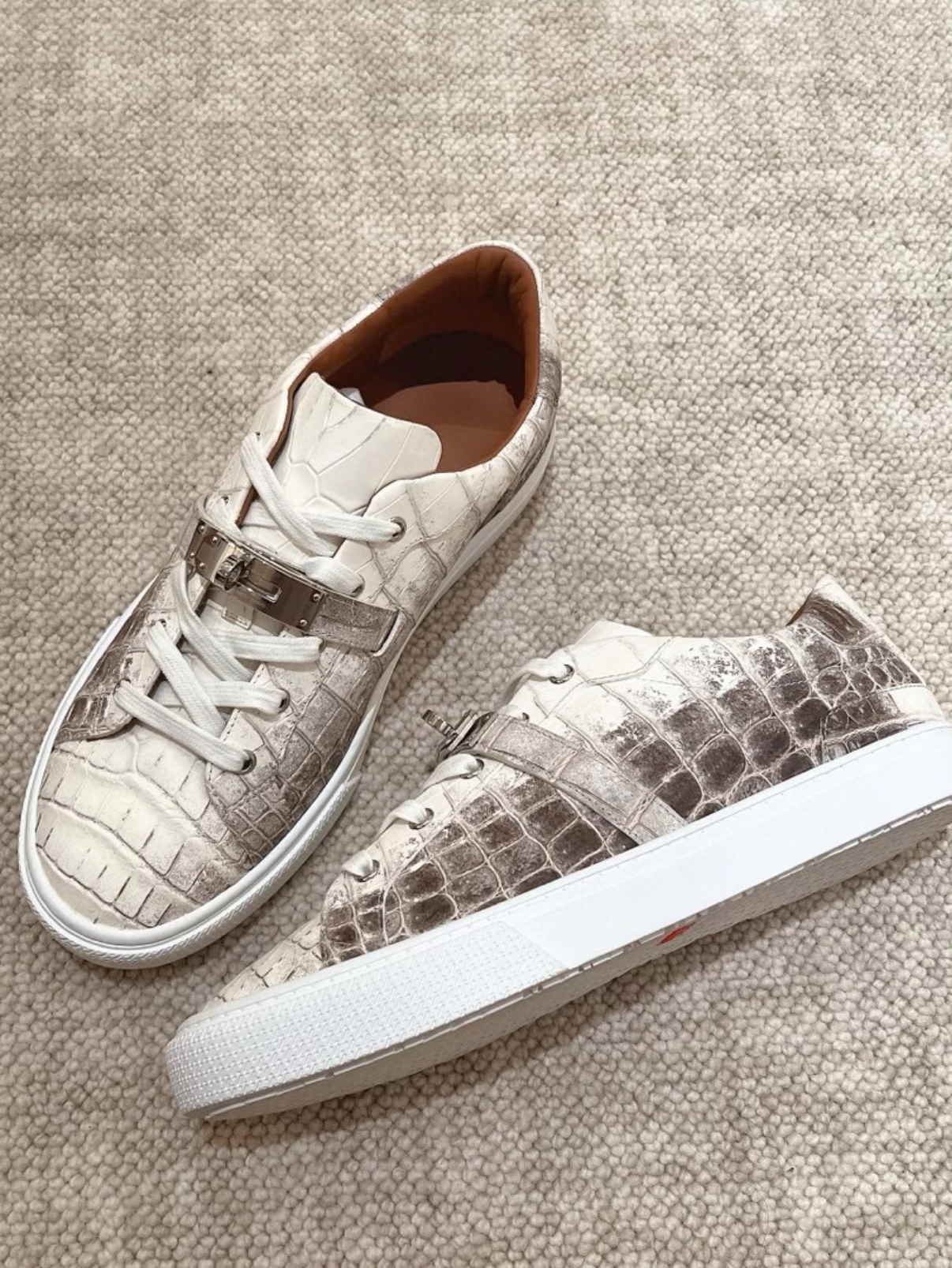 Hermès Himalayas with classic Kelly buckle men's shoes crocodile leather custom