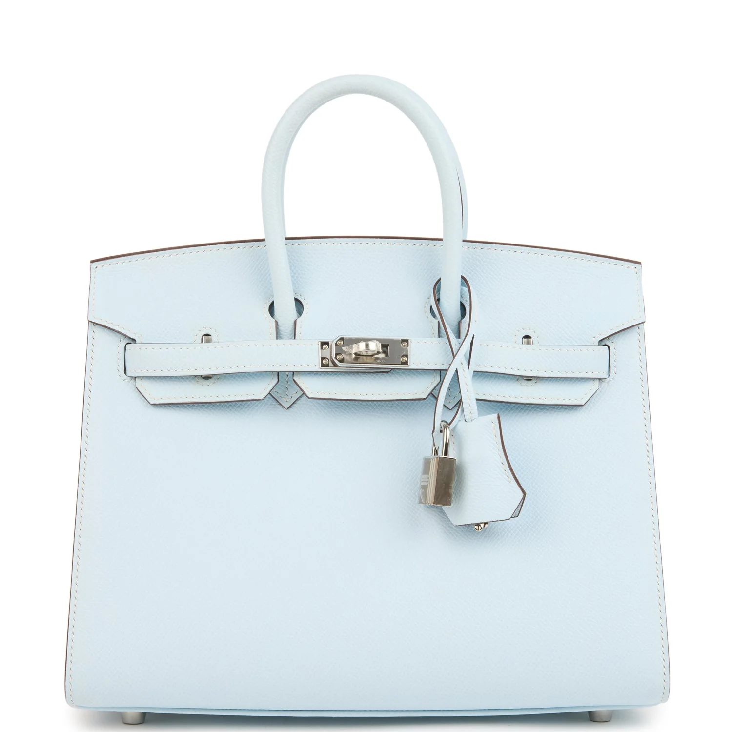 Hermes Birkin Sellier 25 Bleu Brume Epsom Palladium Hardware