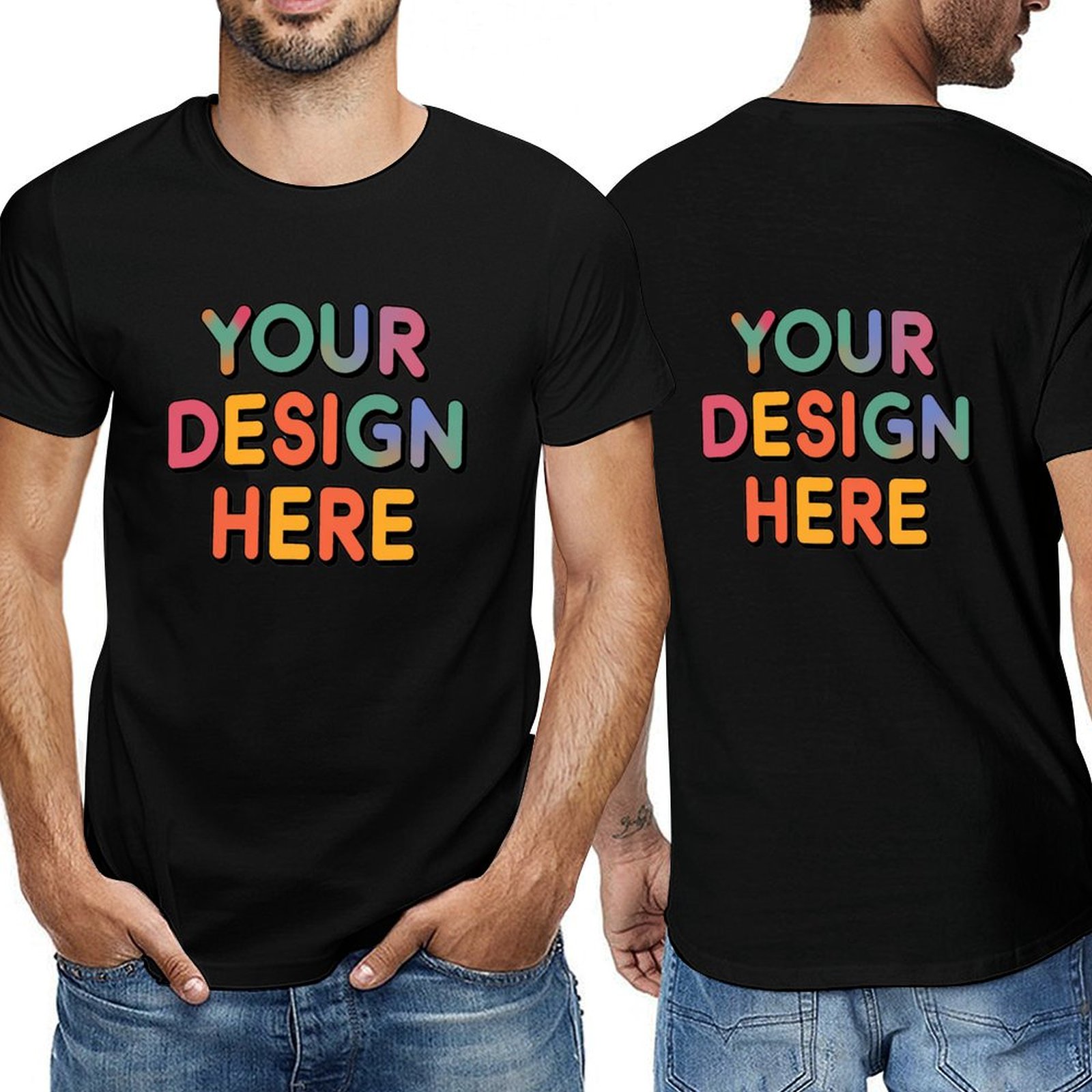 Customized Men’s Short Sleeve T-Shirt (Double-Sided Print) in Pure Cotton