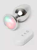 LED Vibrating Aluminium Remote Control Medium Butt Plug
