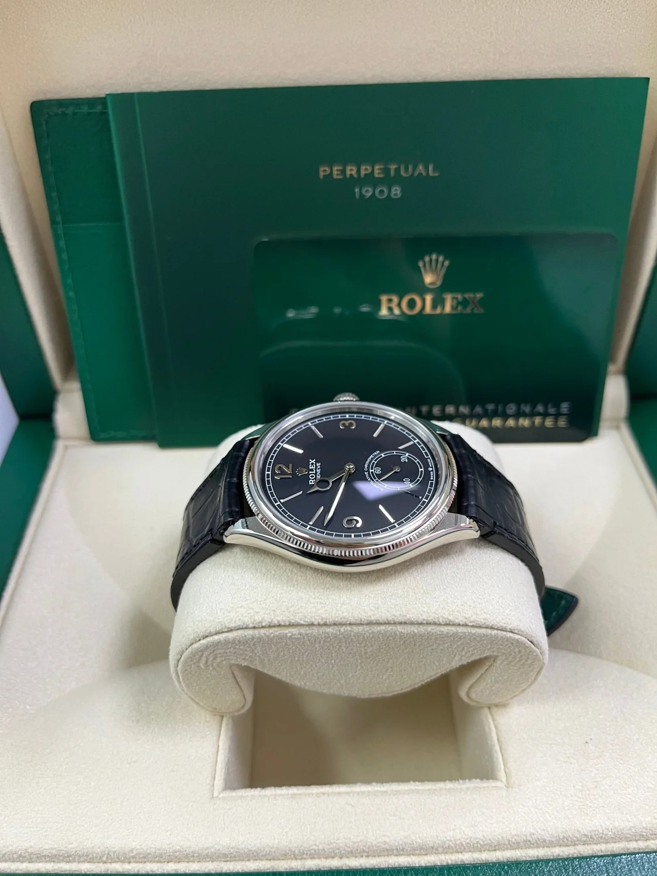 Rolex 1908 Black Dial 52509 0002 39 mm Replica Watch