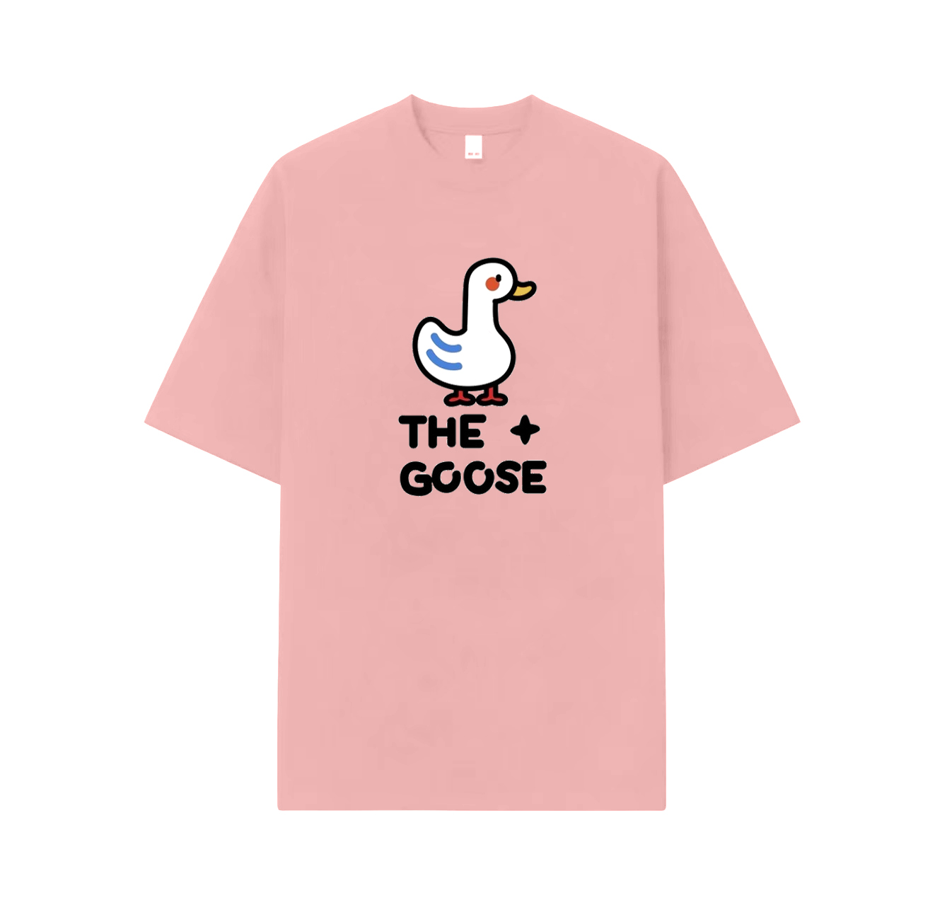 A cute short-sleeved shirt with a big white goose print is a must-have item in your summer wardrobe.