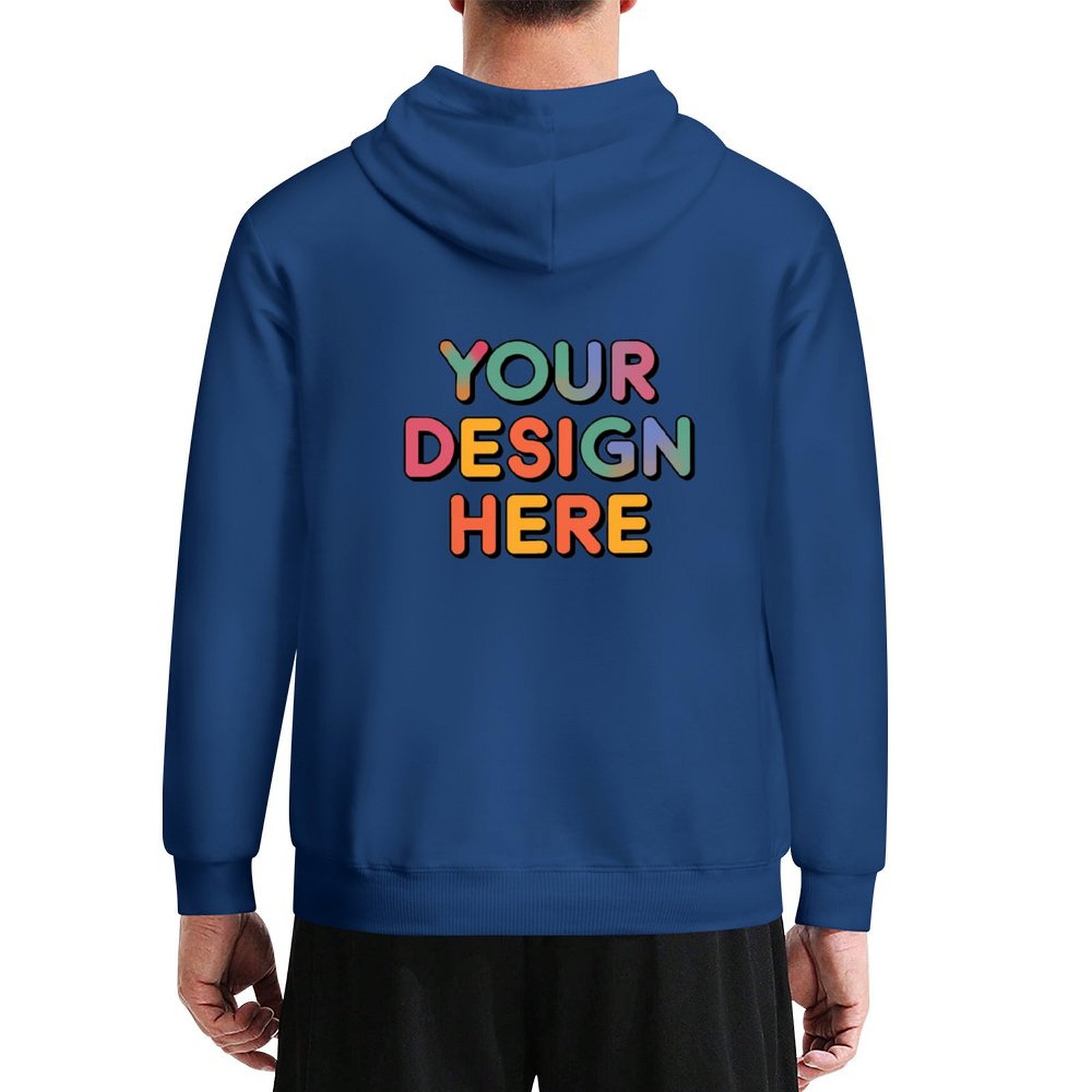 Customized Men’s Fashionable Pullover Hoodie with Adjustable Drawstring