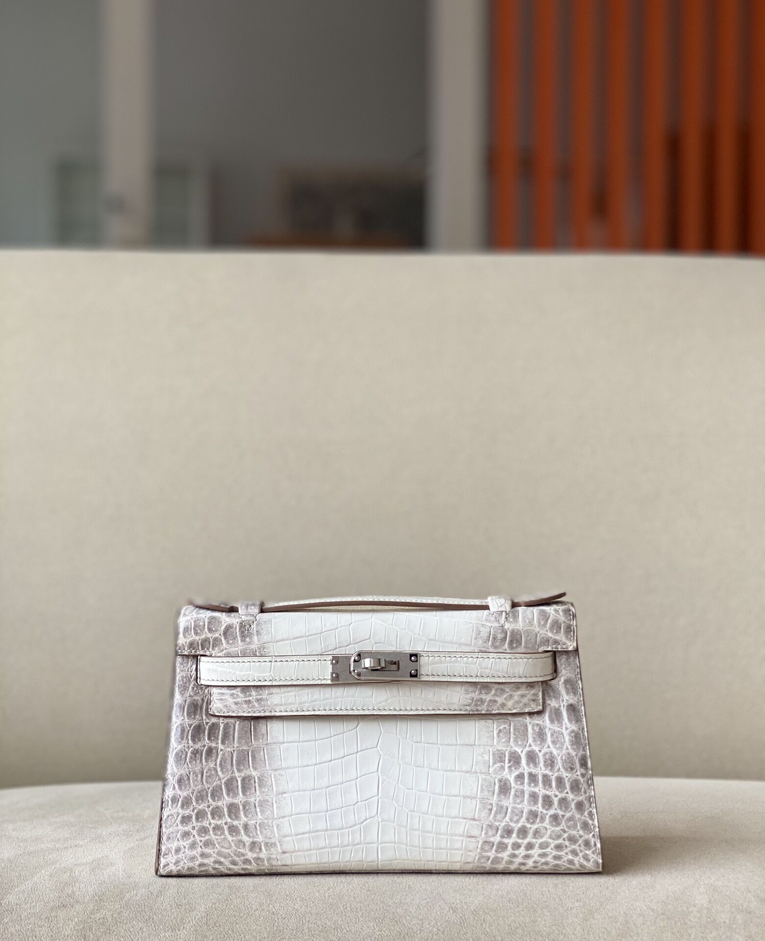 Hermes Himalayan Kelly1 Mini 22 crocodile skin