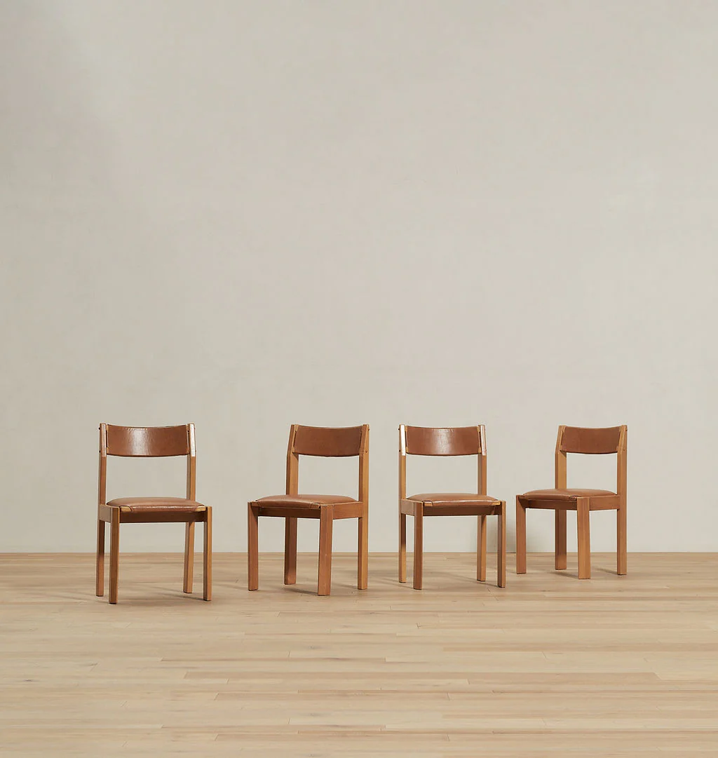 Antique Leather Chair S/4