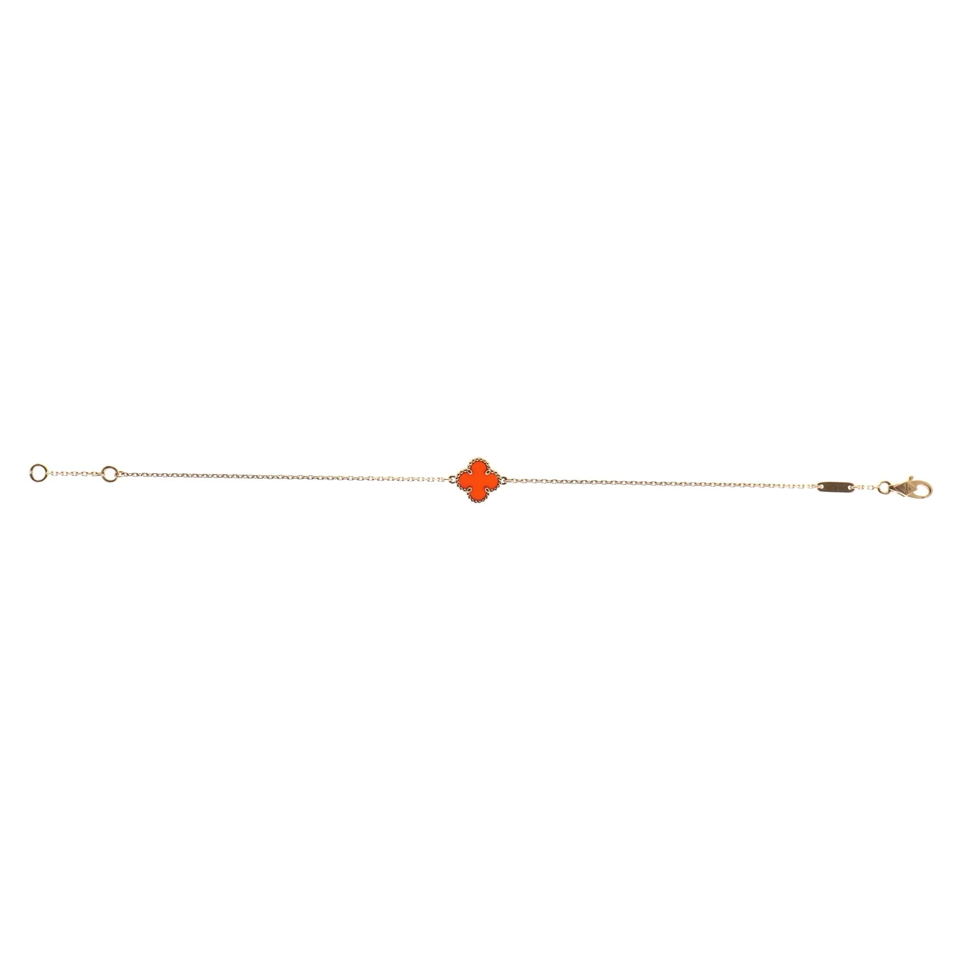 Sweet Alhambra Bracelet 18K Rose Gold and Carnelian