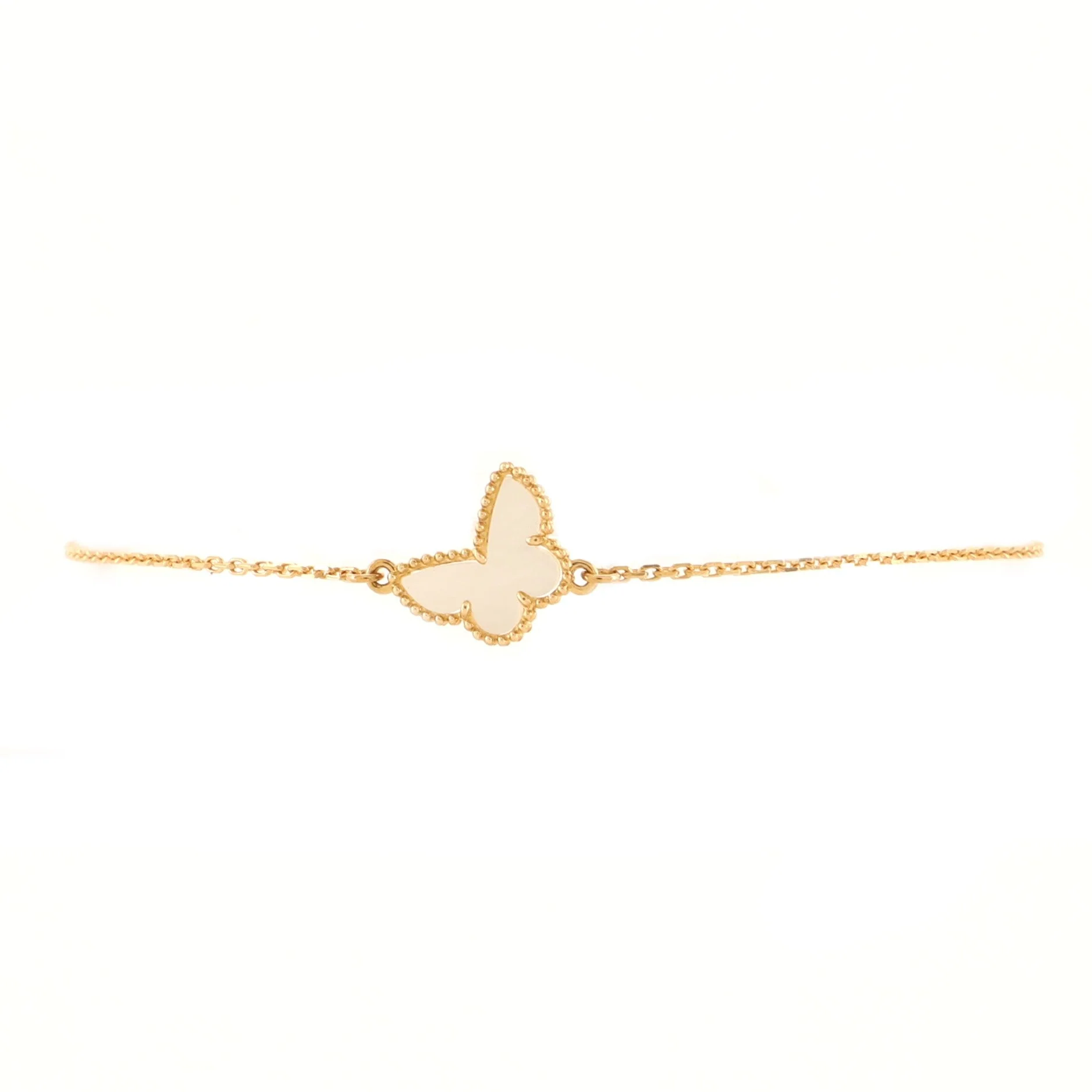 Sweet Alhambra Butterfly Bracelet 18K Yellow Gold and Mother of Pearl