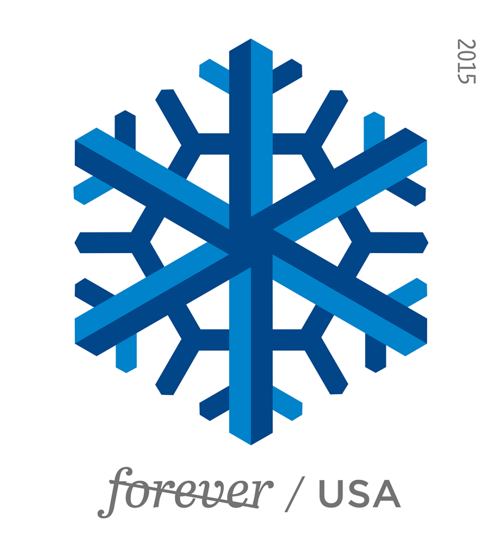 2015 Forever Stamps First Class Postage Stamps Geometric Snowflakes