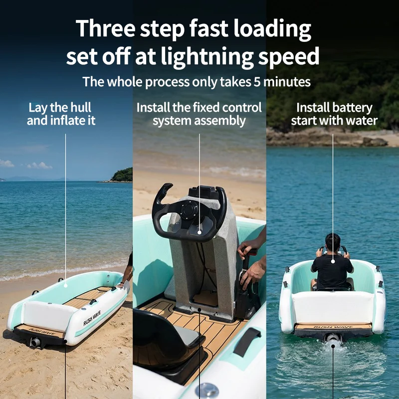 2026NEW| Electric Go Kart RUSH WAVE Boat| 16KW Mini Jet Boat | R1