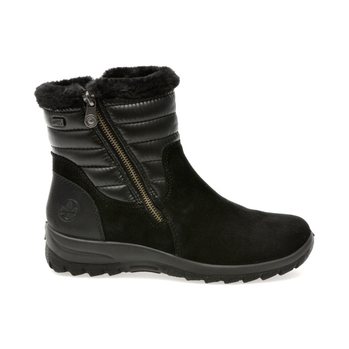 Ghete RIEKER negre, L7187, din piele naturala