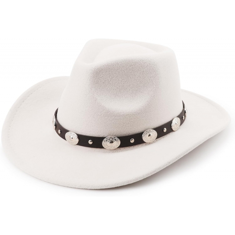 Women Men Classic Felt Wide Brim Western Cowboy
