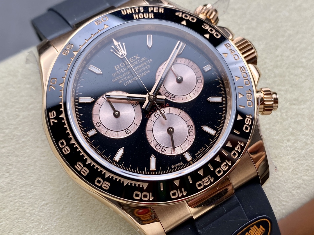 Rolex Cosmograph Daytona 116515LN Rose Gold Black Dial 40mm Mens Replica Watch