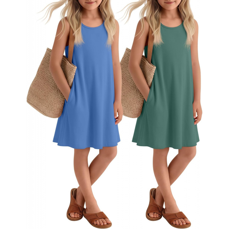 2 Pack Girls' Summer Dresses