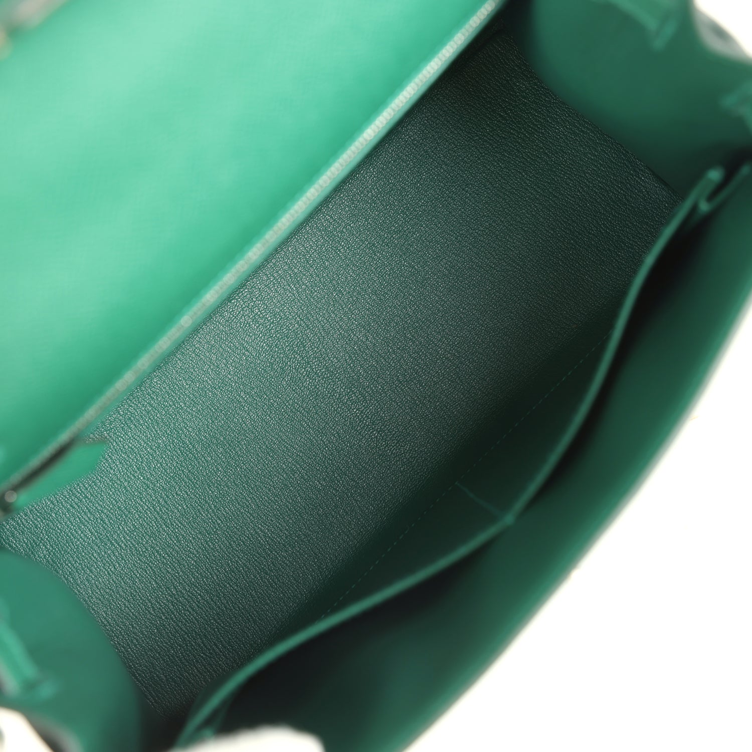 Hermes Kelly Sellier 28 Vert Moyen Epsom Palladium Hardware