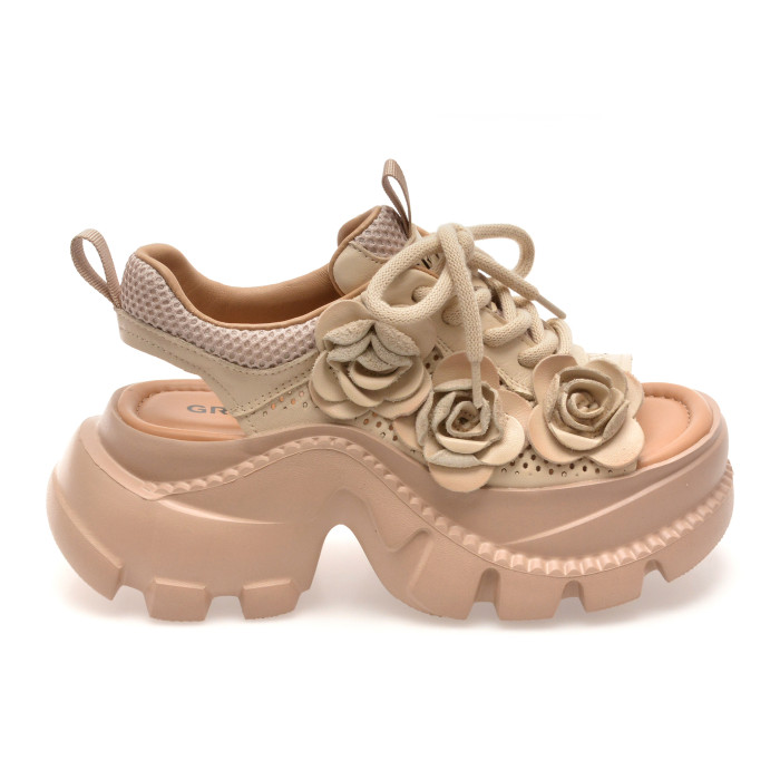 Pantofi sport GRYXX bej, 56288, din piele naturala