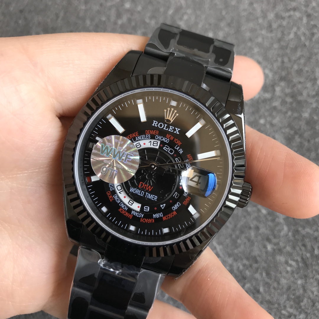 Rolex Sky Dweller PVD Coated Case DIW Limited Edition Black Dial 42MM Men's Watch