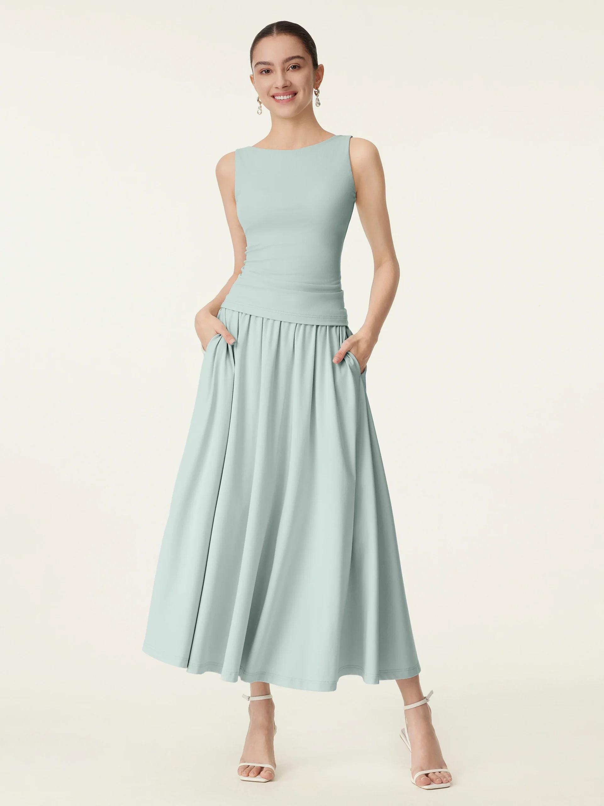 Umbrella Maxi Skirt with Pockets