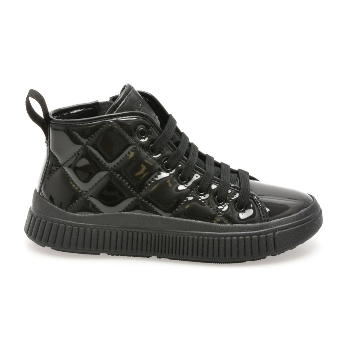 Ghete GEOX negre, J56M3F, din piele ecologica lacuita