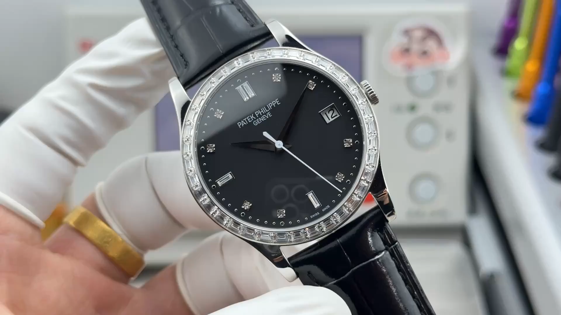Patek Philippe Calatrava White Date Wheel Diamond-Set 5298P-010 Replica