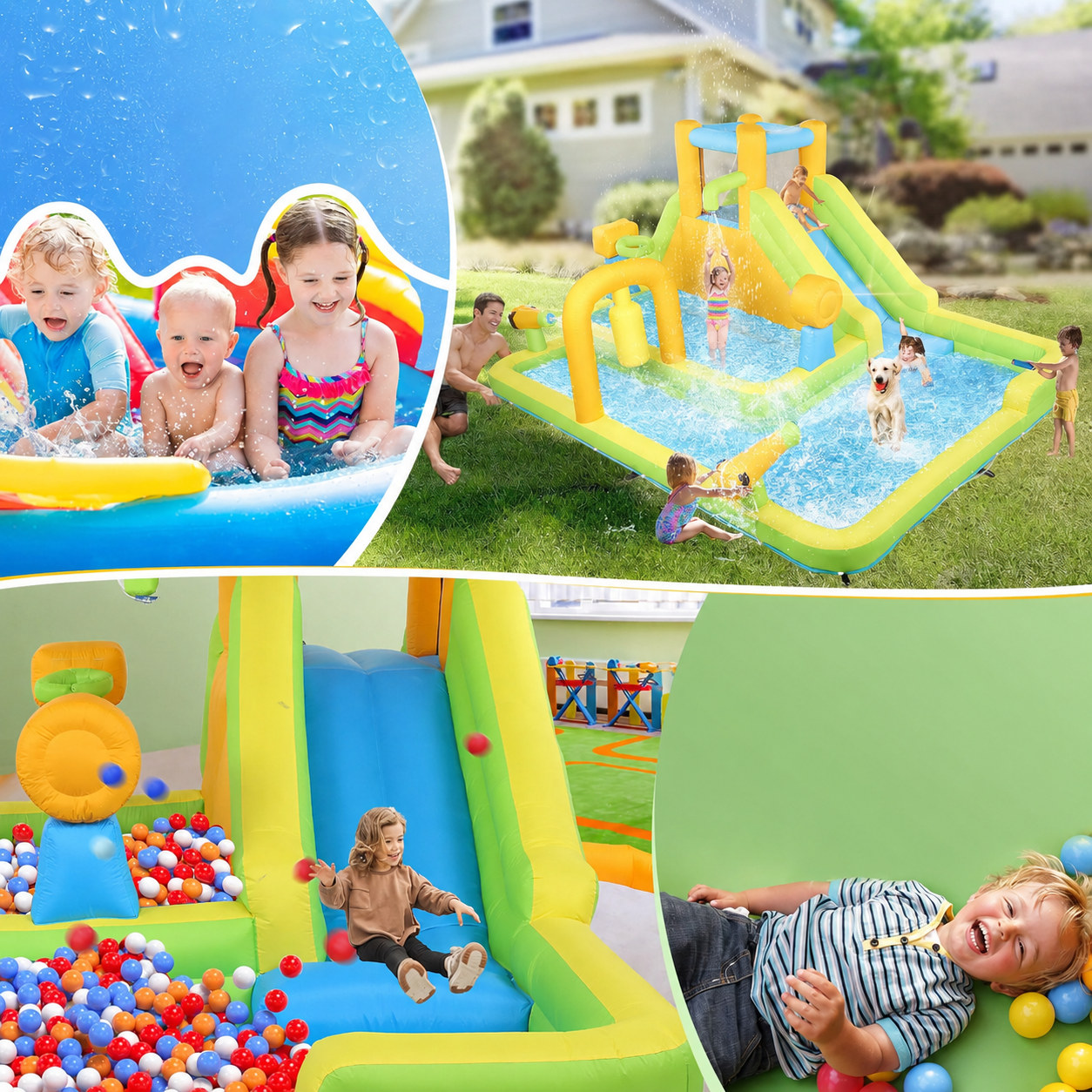 🔥Summer Deal🔥Inflatable Water Slide Park with Deep Pool & Air Blower