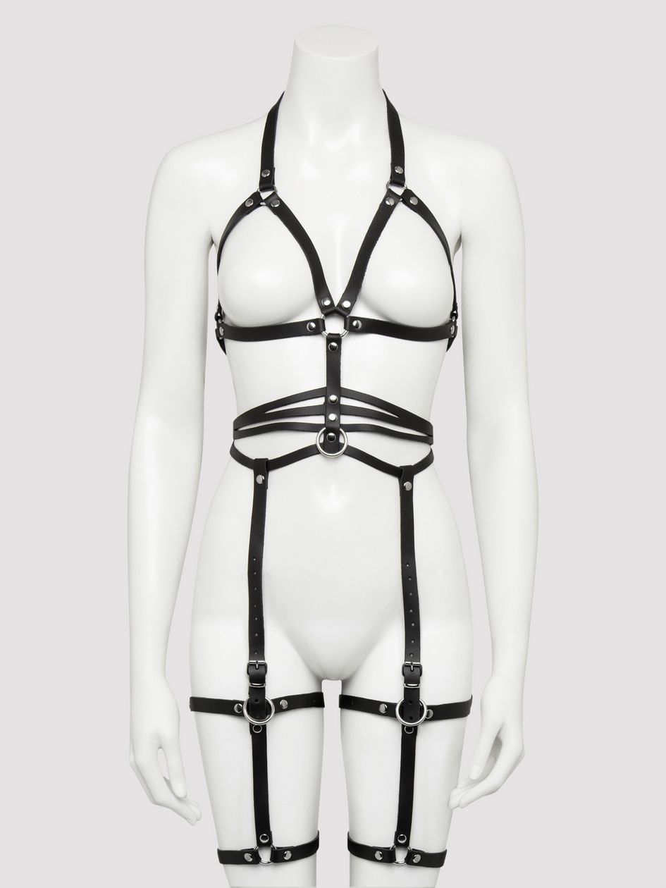 DOMINIX Deluxe Leather Full Body and Leg Harness