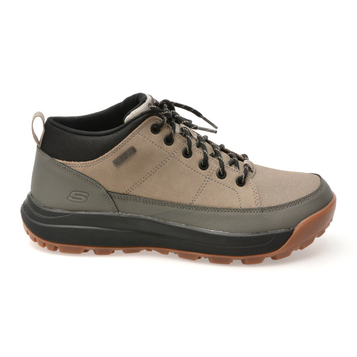 Ghete SKECHERS gri, CAMBERT, din piele naturala
