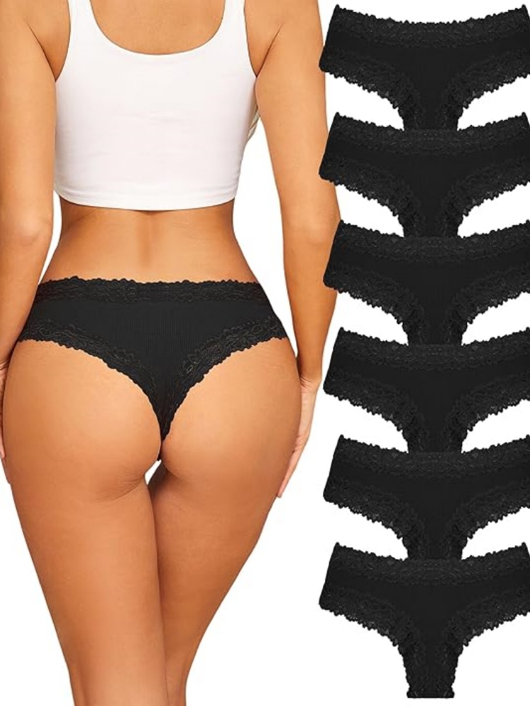 VALENTINIANA Womens Cotton Underwear Sexy Lace