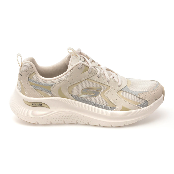 Pantofi sport SKECHERS bej, ARCH FIT 2.0, din material textil