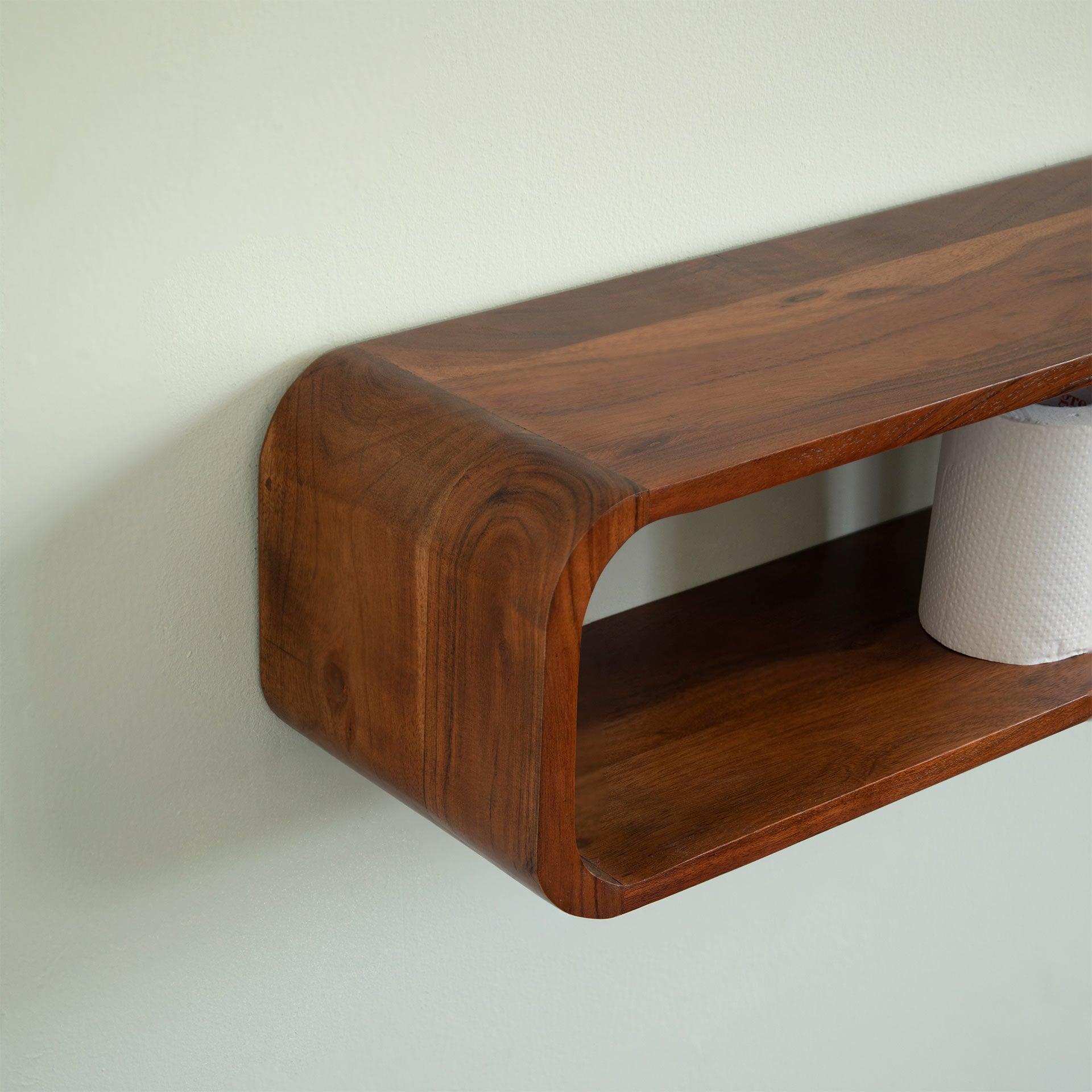 Boxy Wooden Wall Shelf