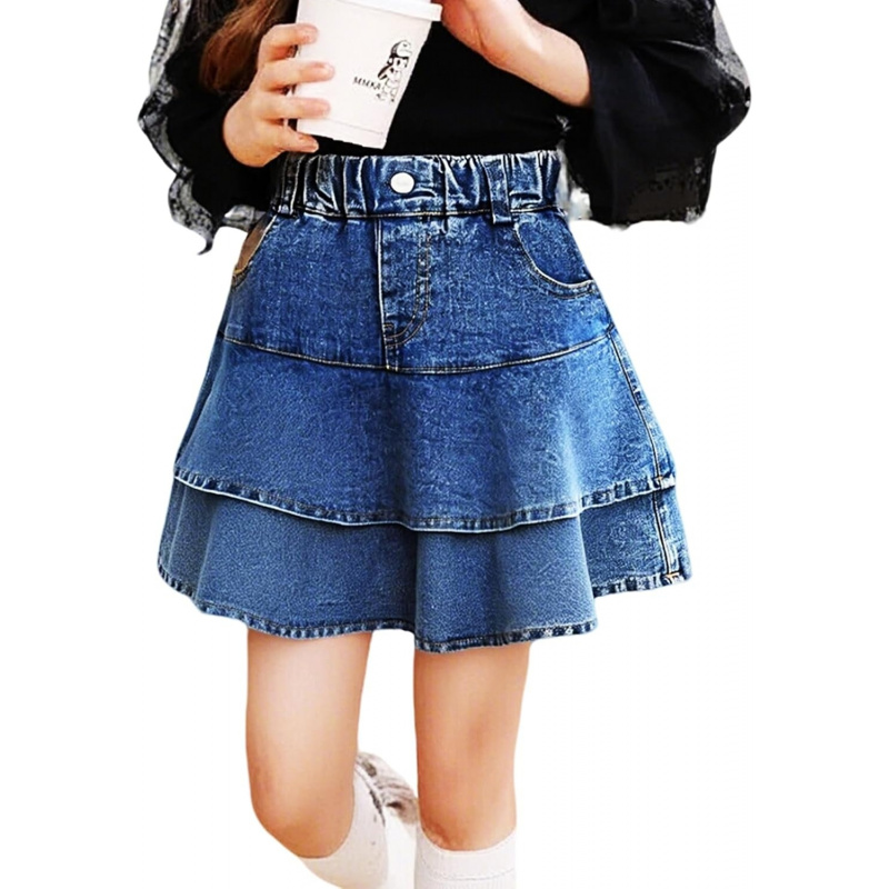 Little Girl's Denim Ruffle Skirts
