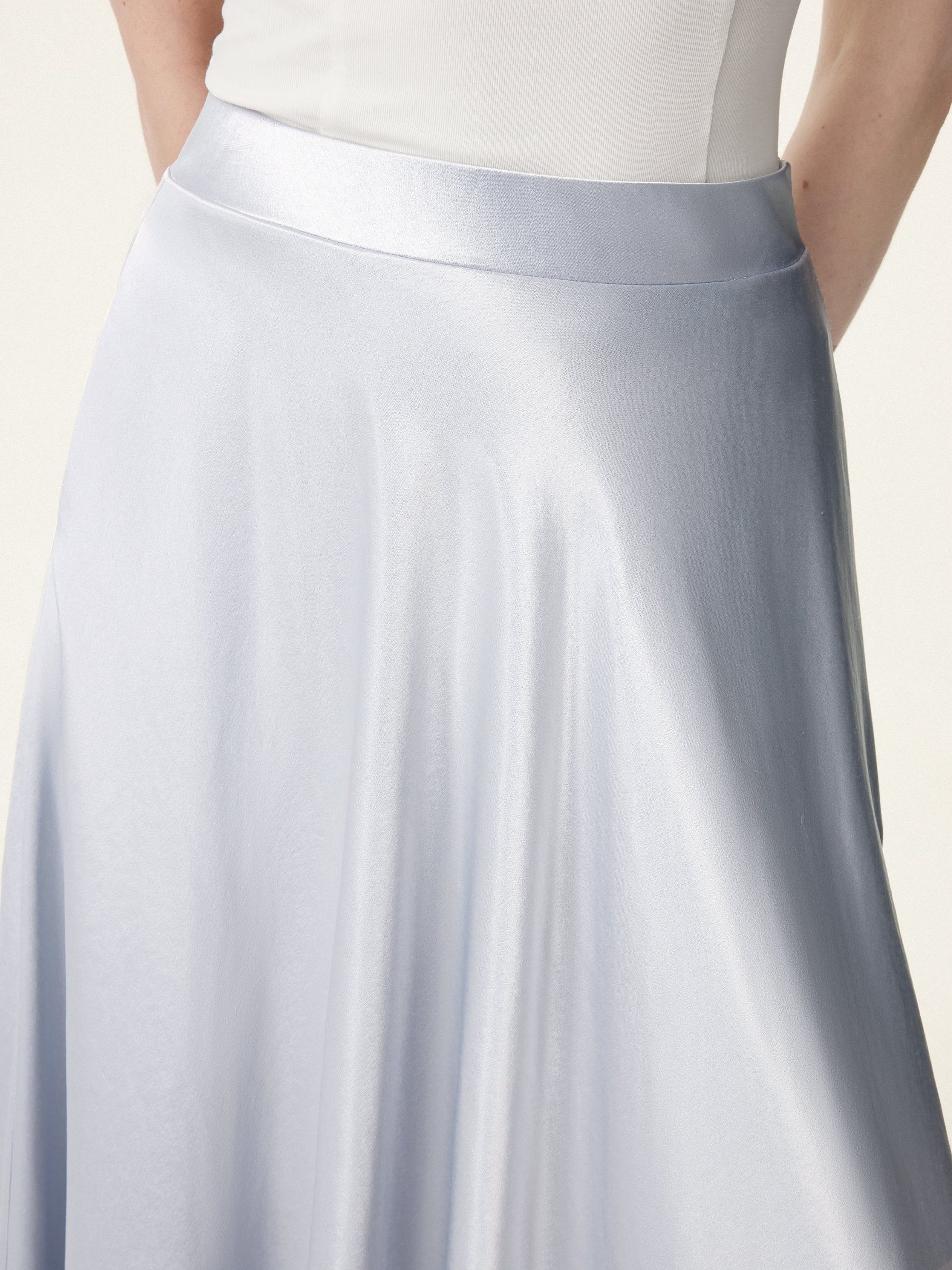 Bias-cut Acetate Maxi Circle Skirt with Pockets