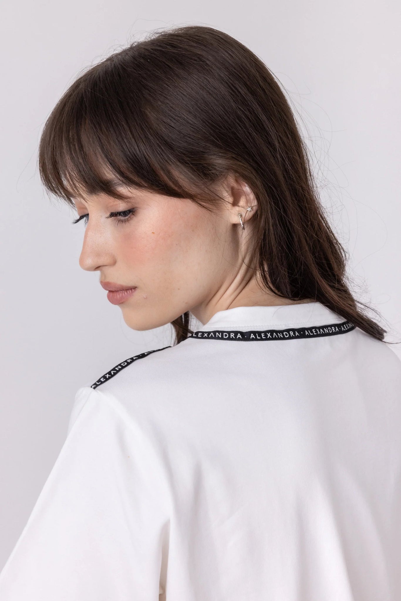 Premium Cotton Shoulder-Stripe Top