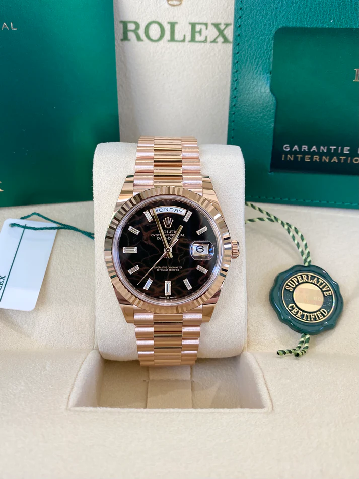 【Super Clone】RLX  Day-Date "President" 36mm Everose Eisenkiesel Diamond Roman Dial - 128235