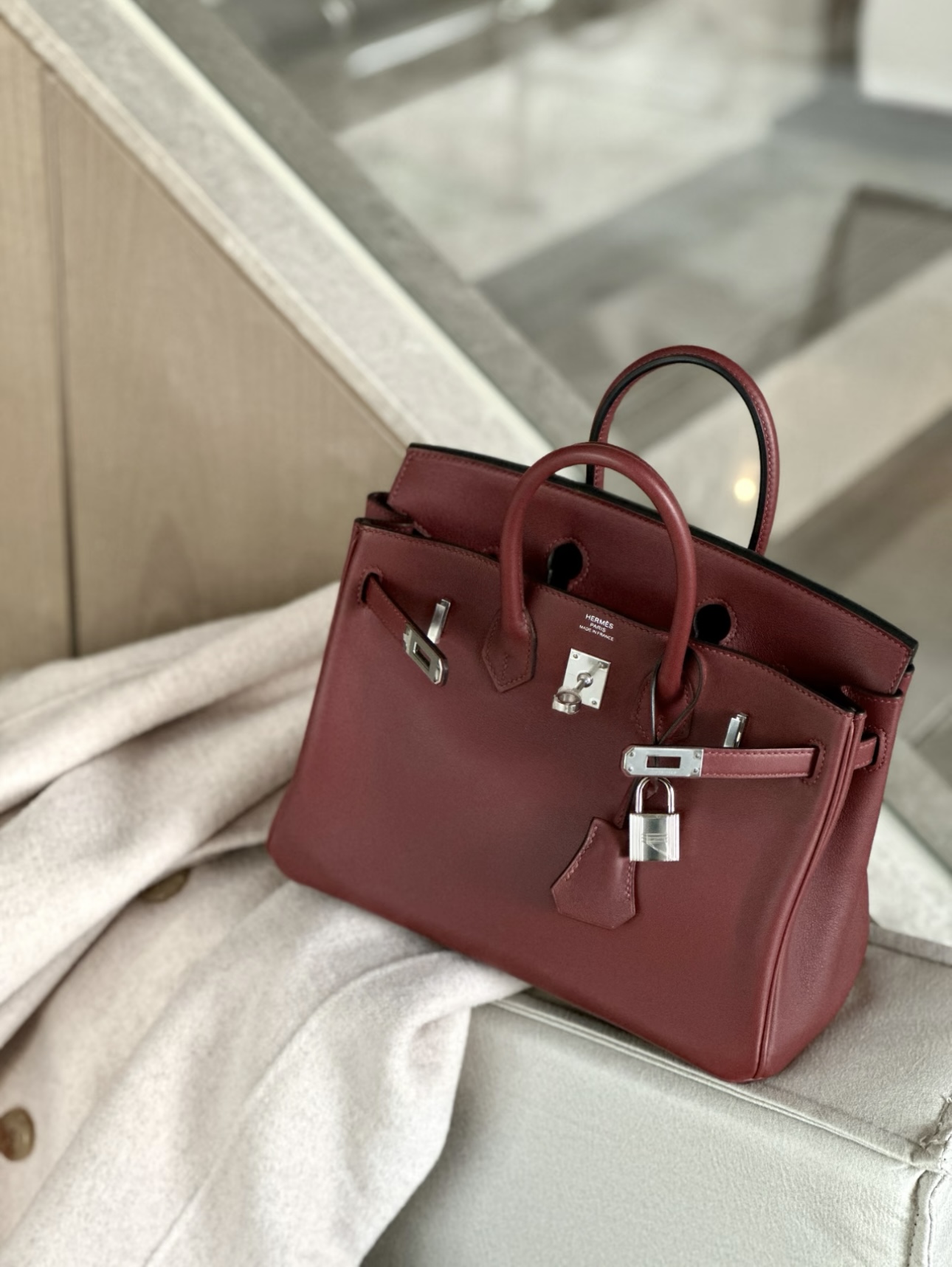 Hermes Birkin Bordeaux wine red 30-35cm customization