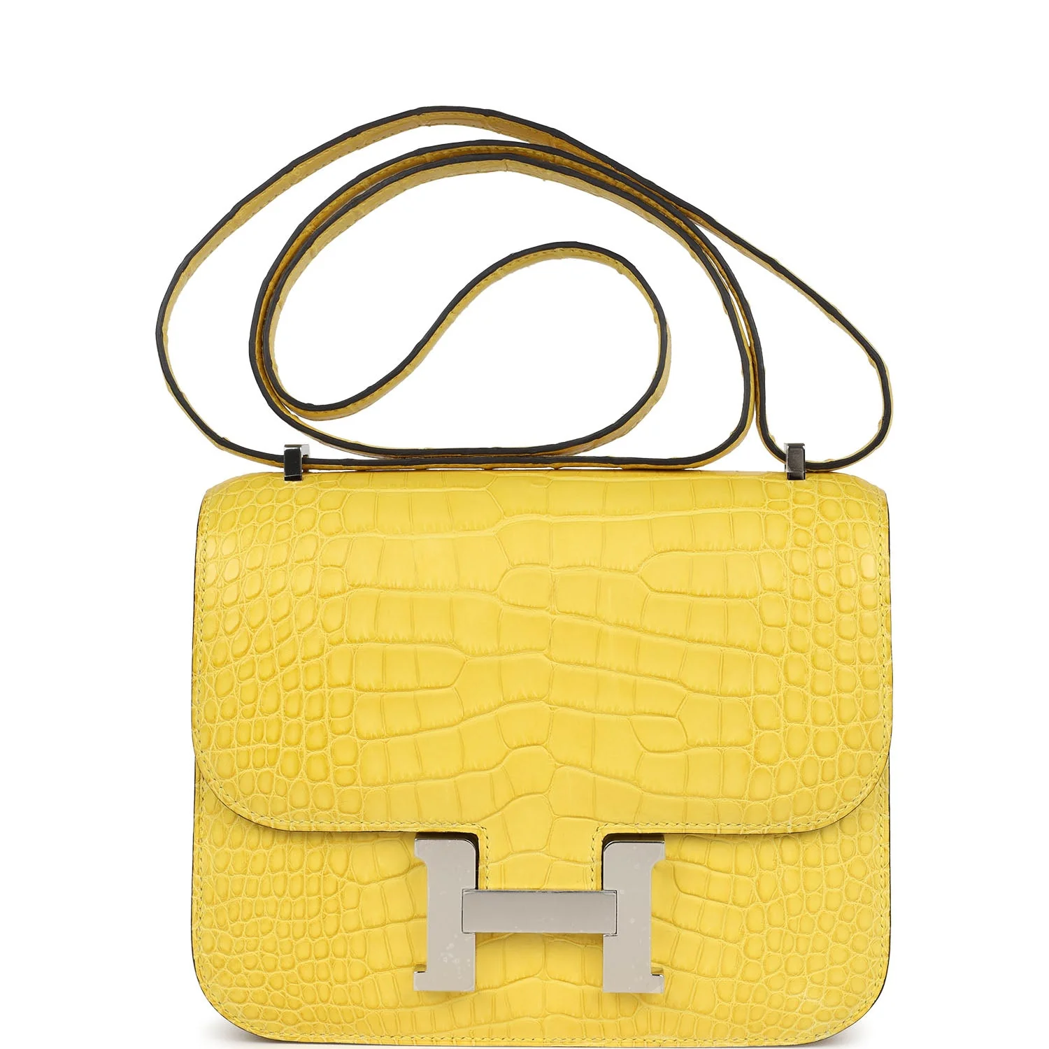 Hermes Constance 18 Mimosa Matte Alligator Palladium Hardware