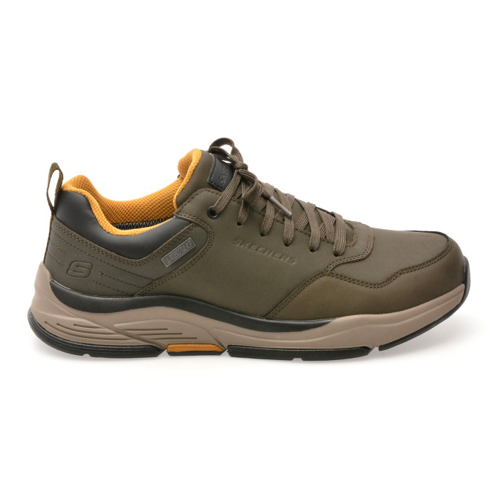 Pantofi sport SKECHERS kaki, BENAGO, din piele naturala