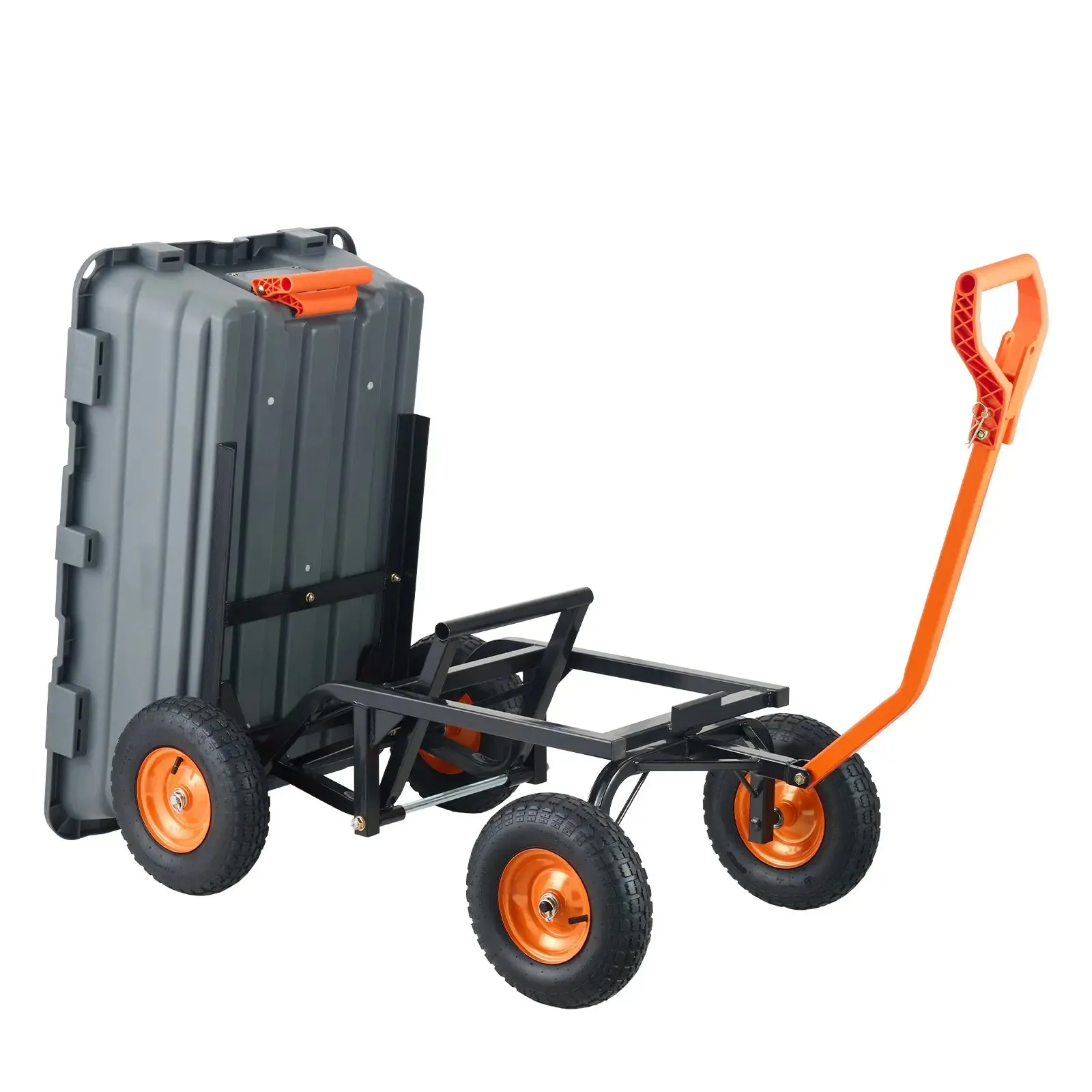 ⚡clearance sale🌞Poly Garden Dump Cart with Easy to Assemble Steel Frame, 2-in-1 Convertible Handle, 13 Inch Tires, Max Capacity 1500 lbs, Utility Wheelbarrow Productivity Yard