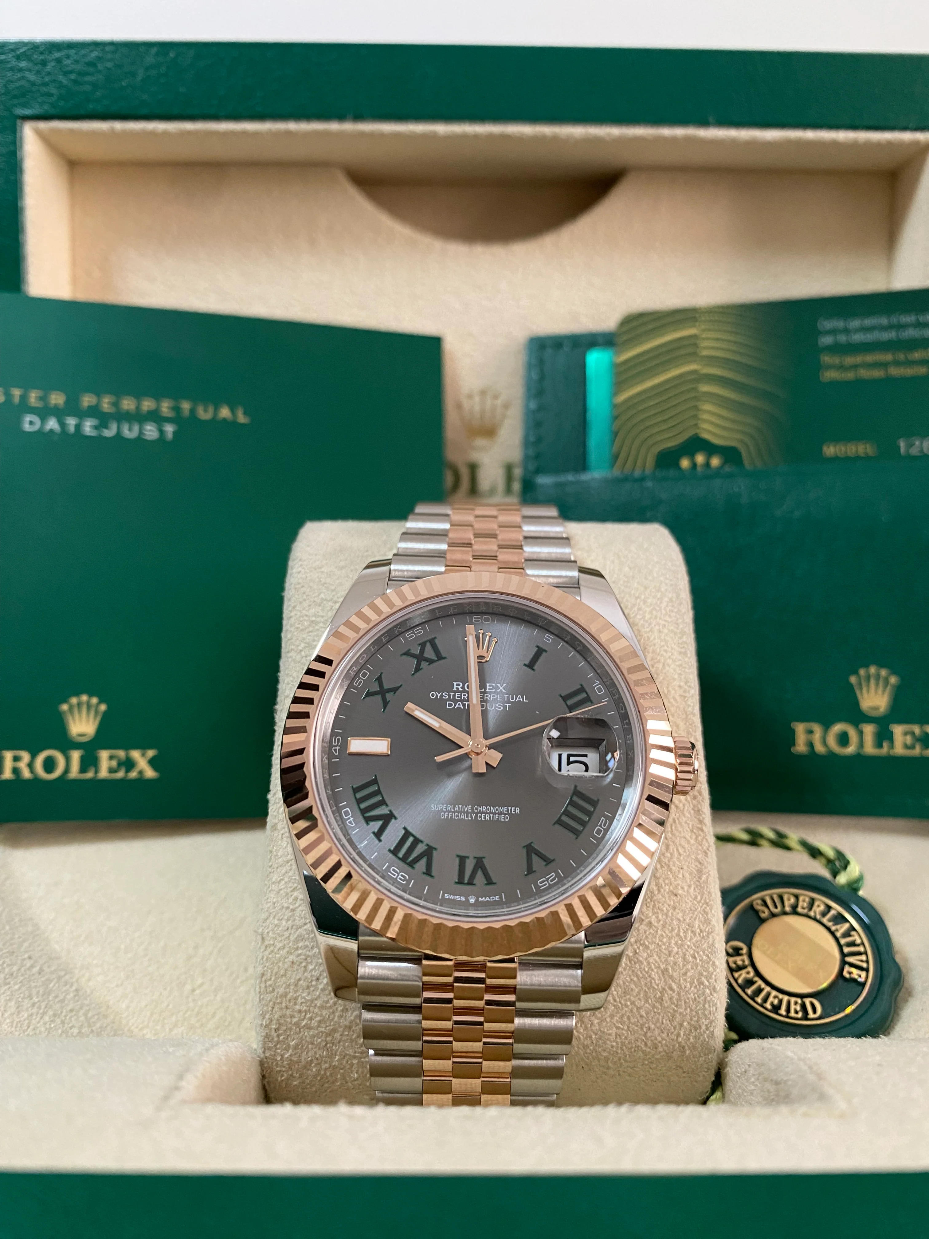Rolex Steel and Everose Gold Datejust 41 - 2024 - Fluted Bezel - 