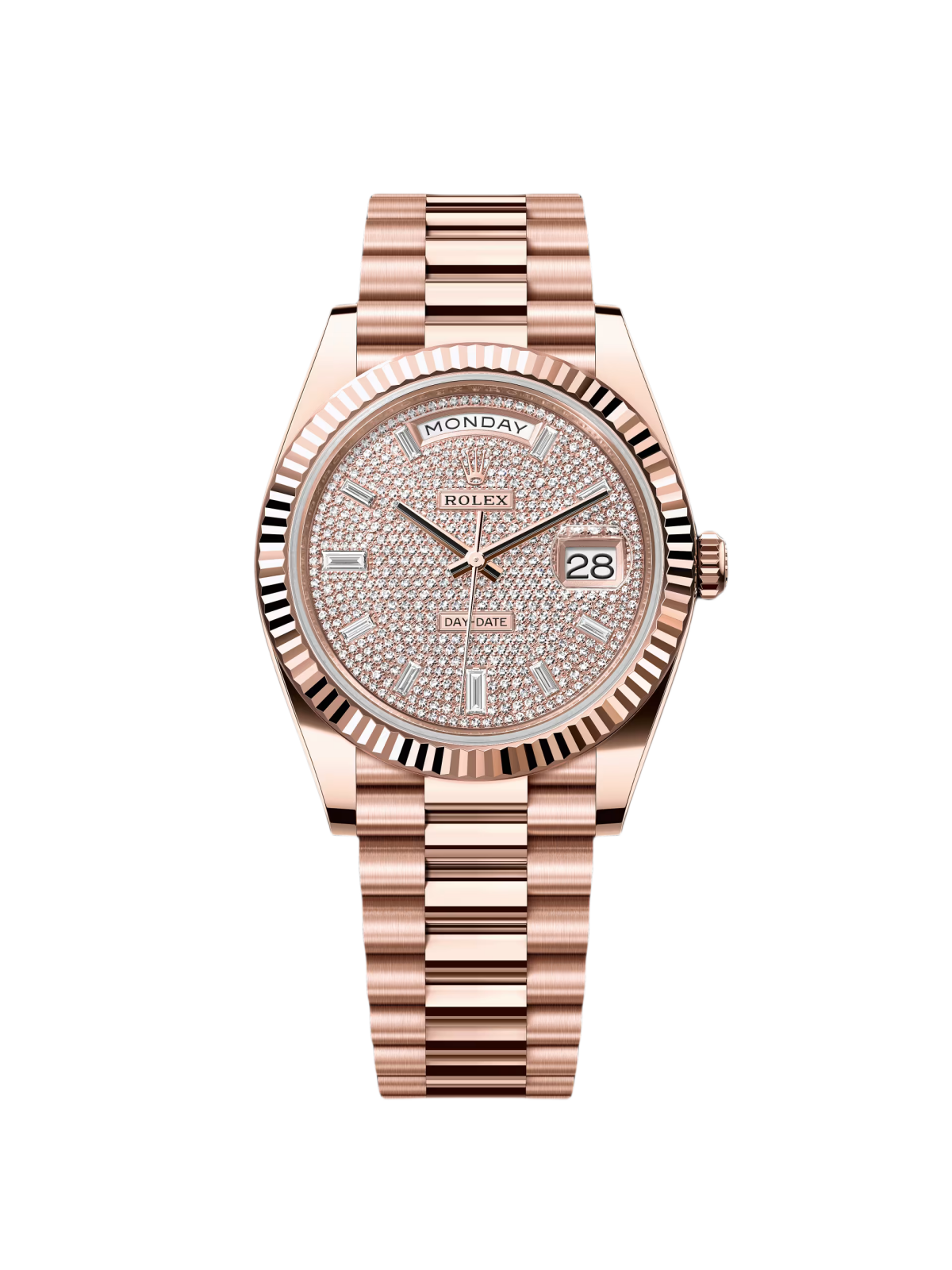 【Super Clone】RLX  Day-Date "President" 40mm Everose Gold Diamond Pave Dial - 228235