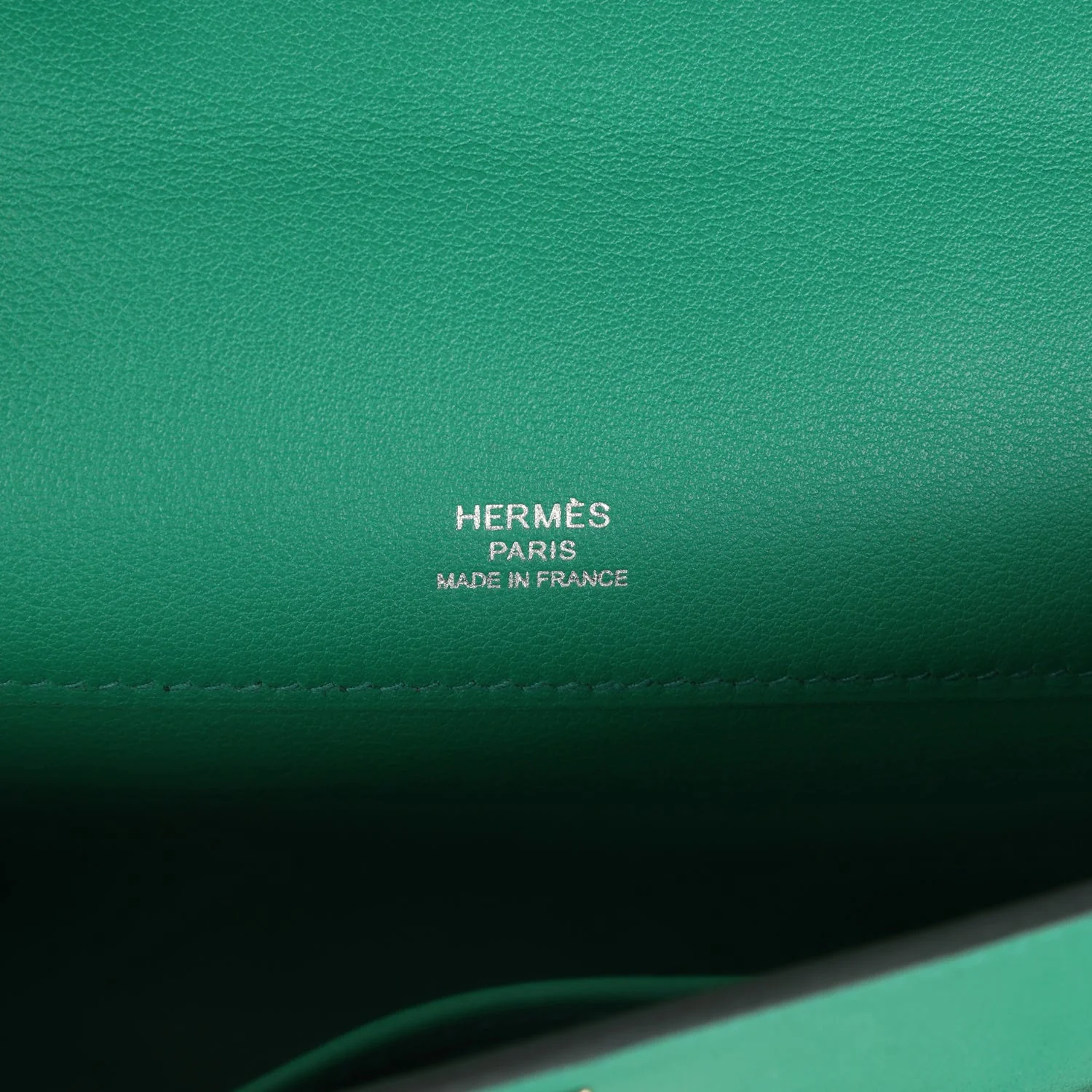 Hermes Kelly Cut Vert Vertigo Swift Palladium Hardware
