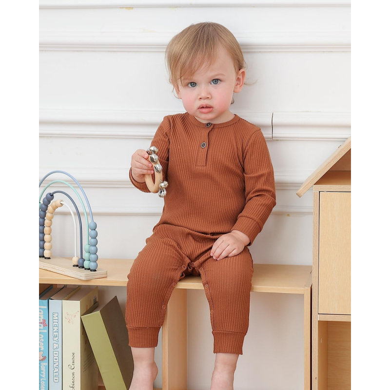 VAELIRAEL Baby Boy Girl 2/3 Pack Solid Romper