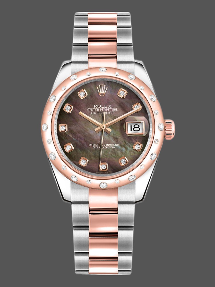 Rolex Datejust 178341 Black MOP Diamond Dial 31MM Lady Replica Watch