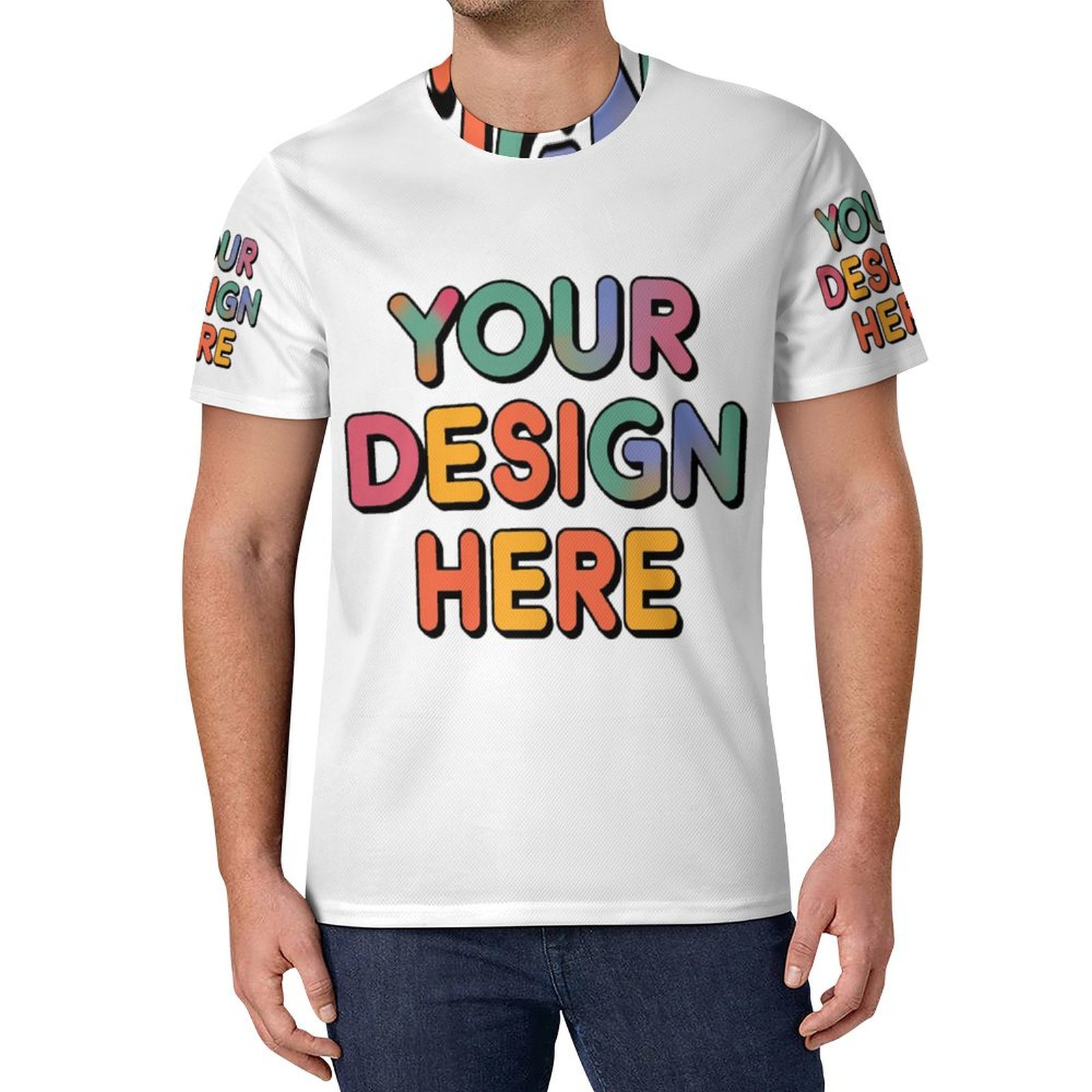 Custom Men’s Soft Fabric All Print T-Shirt for Casual Daily Wear