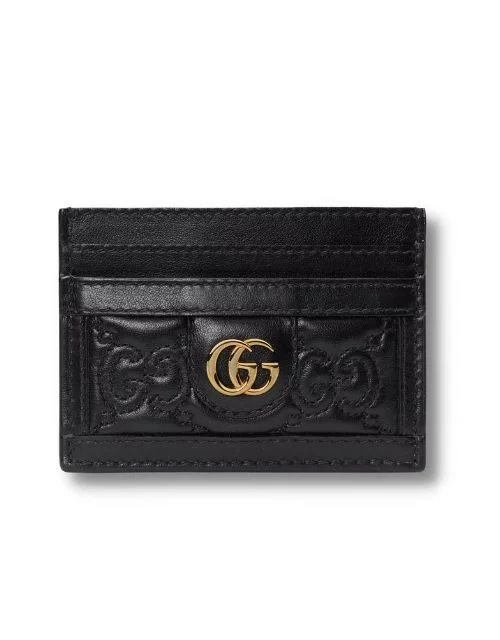 GG Portacarte GG Matelass Black/Brown For Women 723790 UM8IG 1000 3.9 in/ 10 cm
