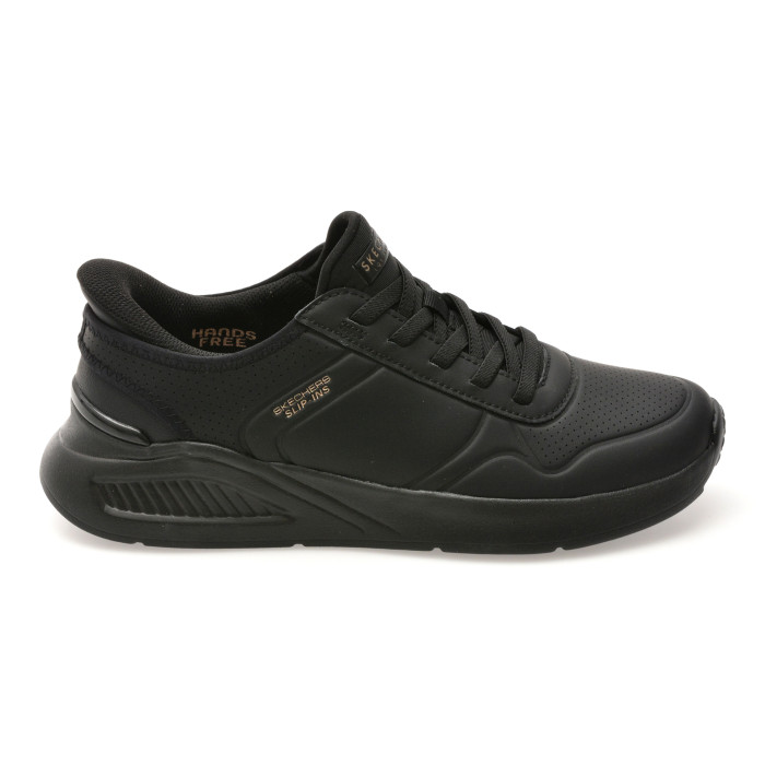 Pantofi sport SKECHERS negri, UNO LITE, din piele ecologica