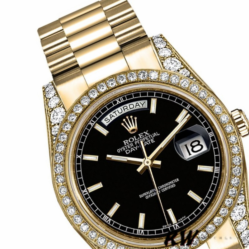 Rolex Day-Date 118388 Black Index Dial 36mm Unisex Replica Watch