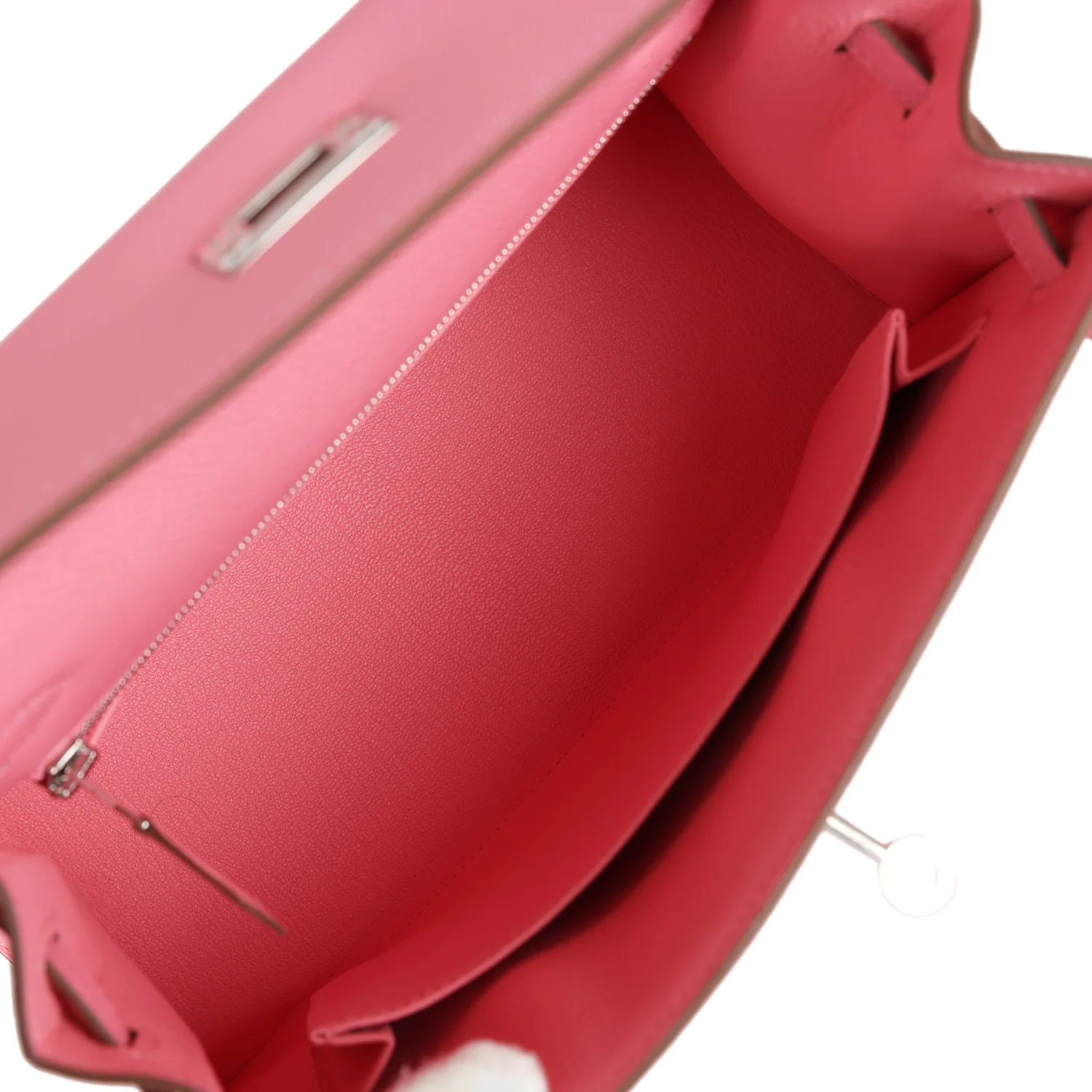 Hermes Kelly Sellier 25 Rose Confetti Epsom Palladium Hardware